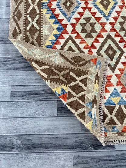 Handmade Afghan Chobi Kilim Rug 251 CM x  172 CM ( SS # 144 )