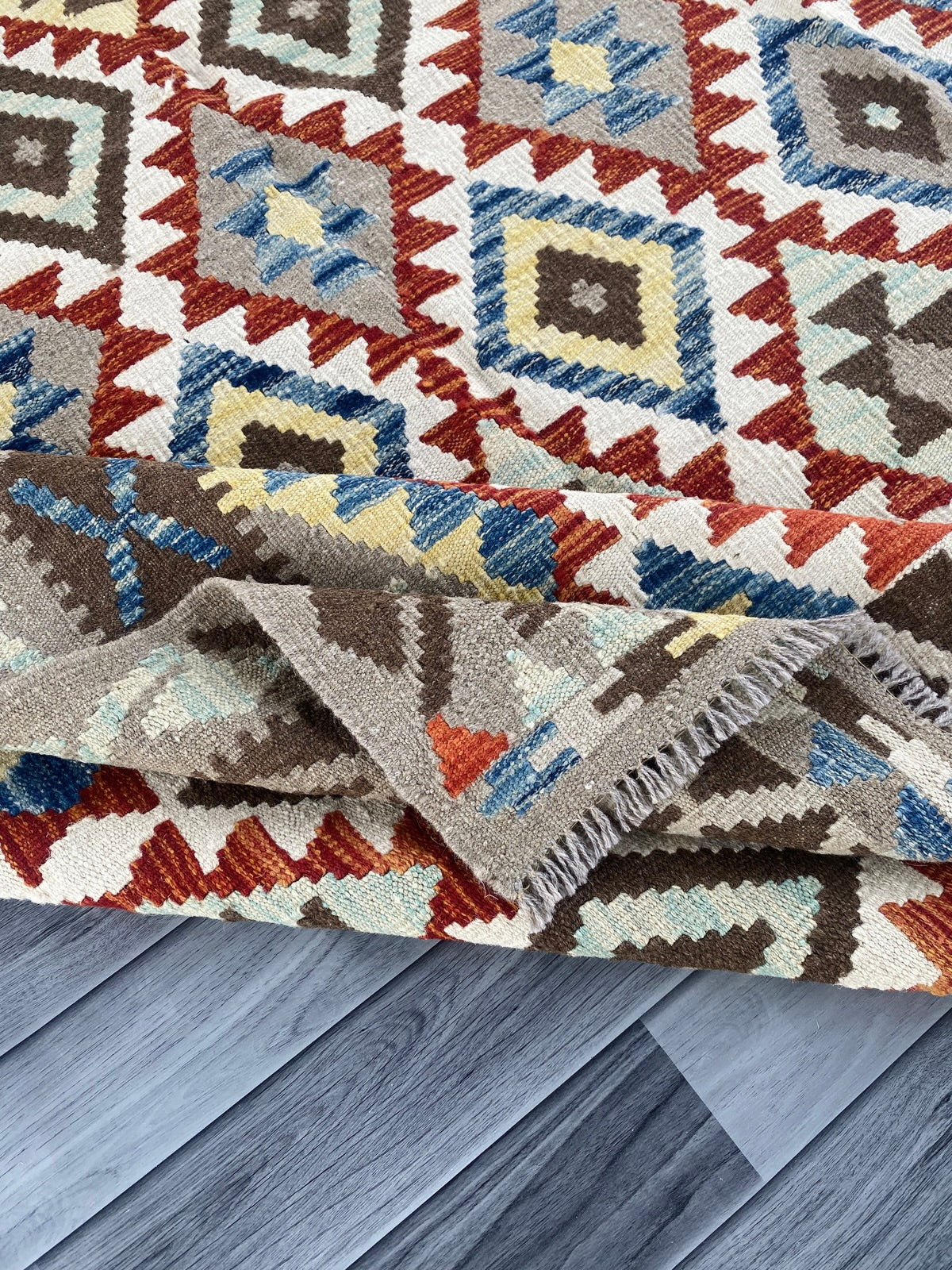 Handmade Afghan Chobi Kilim Rug 251 CM x  172 CM SS # 144