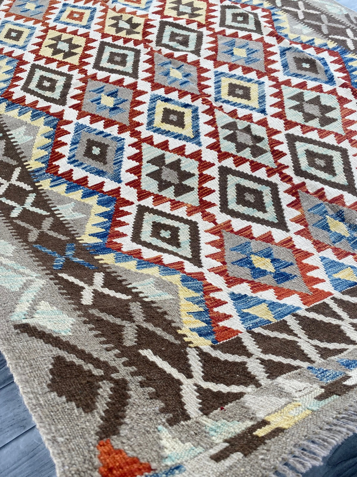 Handmade Afghan Chobi Kilim Rug 251 CM x  172 CM SS # 144