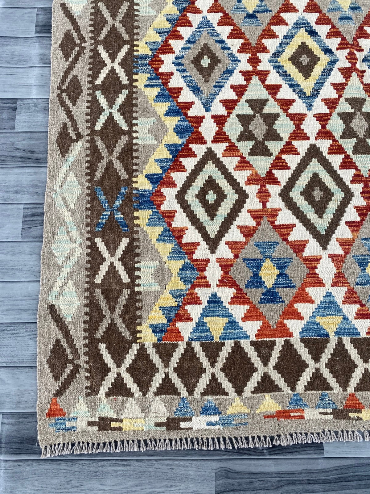 Handmade Afghan Chobi Kilim Rug 251 CM x  172 CM ( SS # 144 )