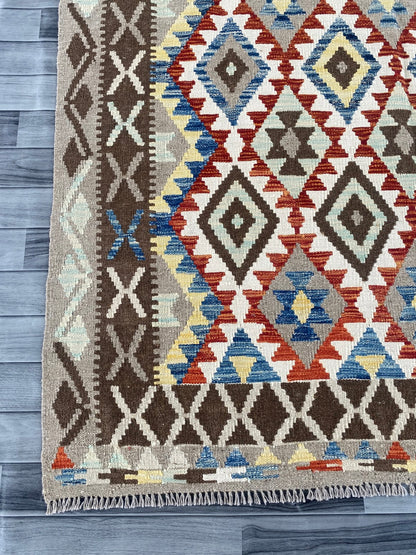 Handmade Afghan Chobi Kilim Rug 251 CM x  172 CM ( SS # 144 )