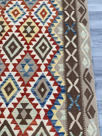 Handmade Afghan Chobi Kilim Rug 251 CM x  172 CM ( SS # 144 )