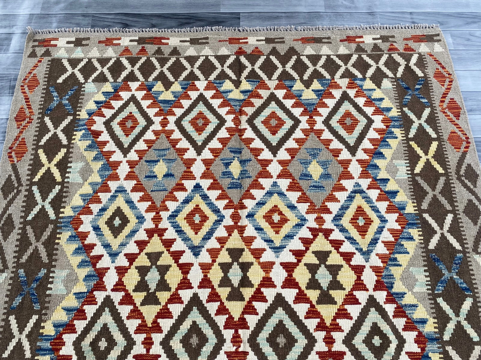 Handmade Afghan Chobi Kilim Rug 251 CM x  172 CM SS # 144