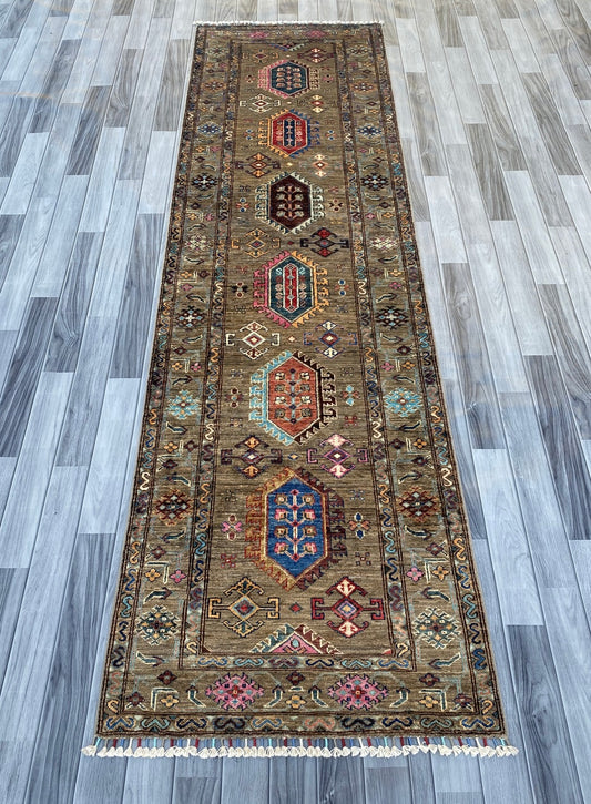 Hand Knotted Chobi Hallway Runner Rug | 300 CM x 84 CM SK# 989