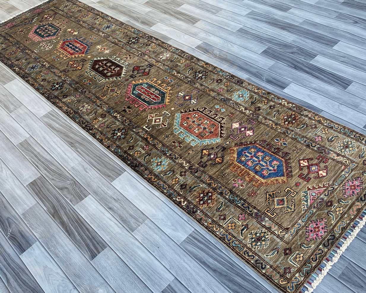 Hand Knotted Chobi Hallway Runner Rug | 300 CM x 84 CM SK# 989