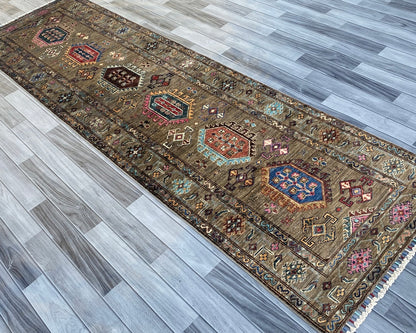 Hand Knotted Chobi Hallway Runner Rug | 300 CM x 84 CM SK# 989