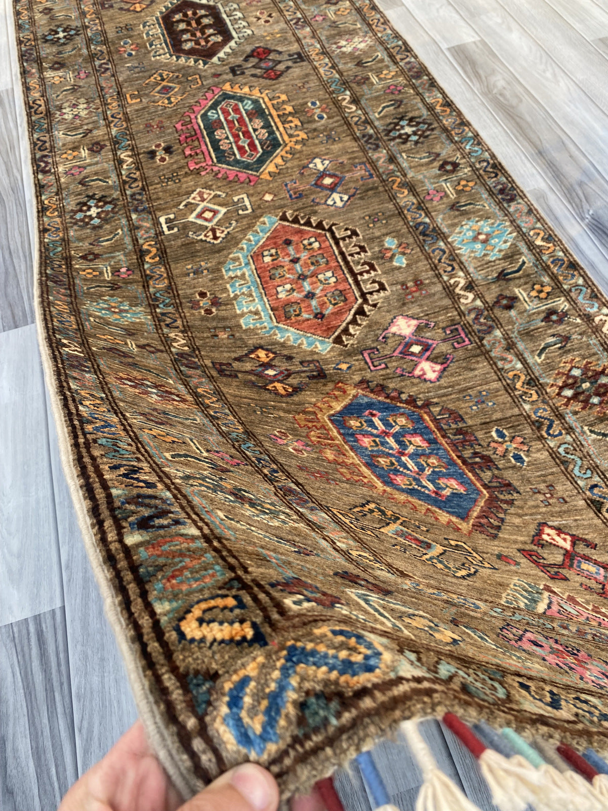 Hand Knotted Chobi Hallway Runner Rug | 300 CM x 84 CM SK# 989