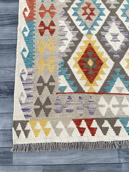 Handmade Afghan Chobi Kilim Rug 288 CM x  196 CM ( SS # 156 )