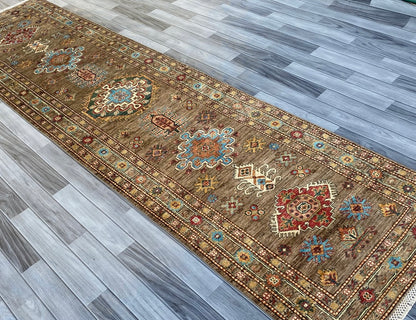 Hand Knotted Chobi Hallway Runner Rug | 335 CM x 85 CM SK# 990