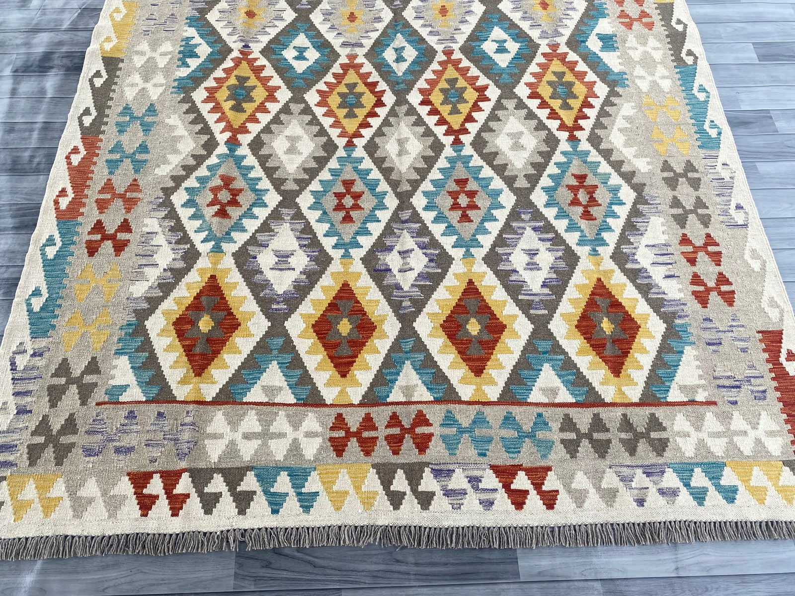 Handmade Afghan Chobi Kilim Rug 288 CM x  196 CM  SS # 156