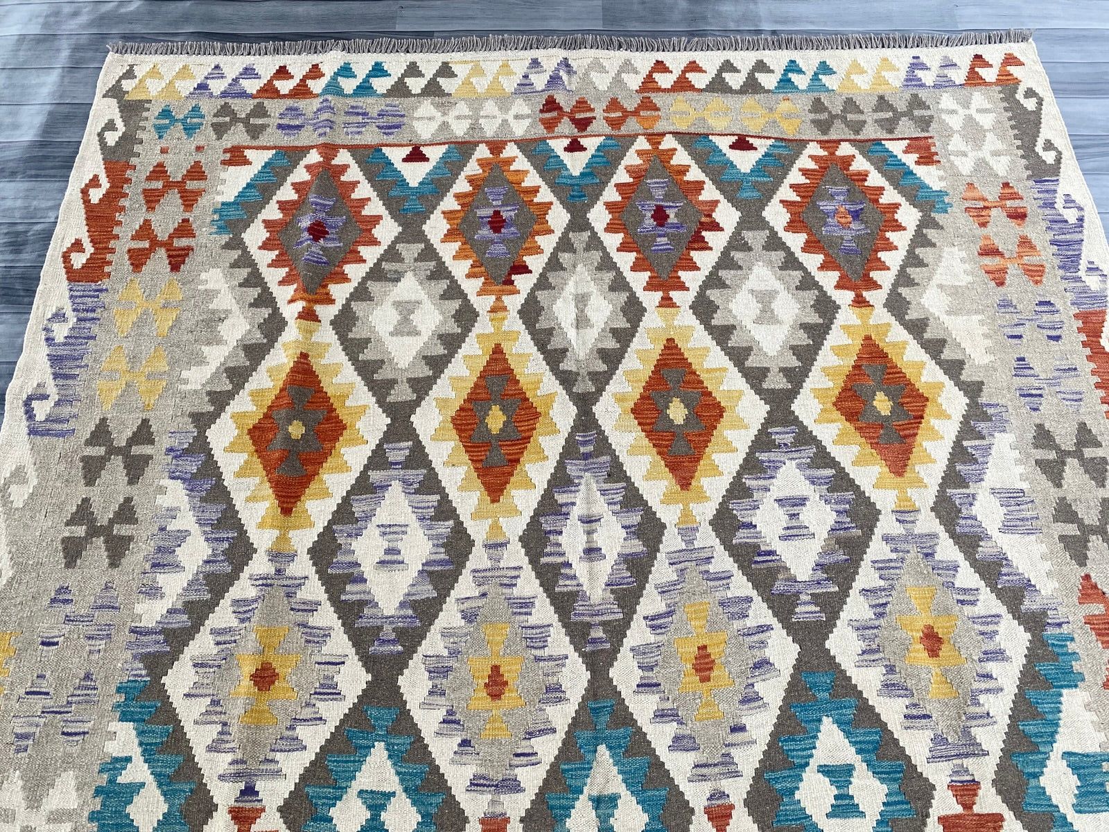 Handmade Afghan Chobi Kilim Rug 288 CM x  196 CM  SS # 156