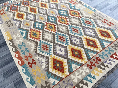 Handmade Afghan Chobi Kilim Rug 288 CM x  196 CM ( SS # 156 )