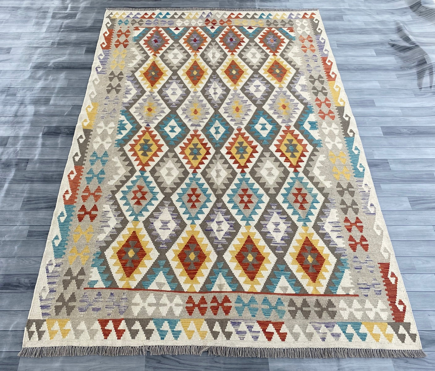 Handmade Afghan Chobi Kilim Rug 288 CM x  196 CM  SS # 156
