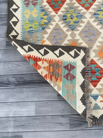 Handmade Afghan Chobi Kilim Rug 282 CM x  201 CM ( SS # 155 )