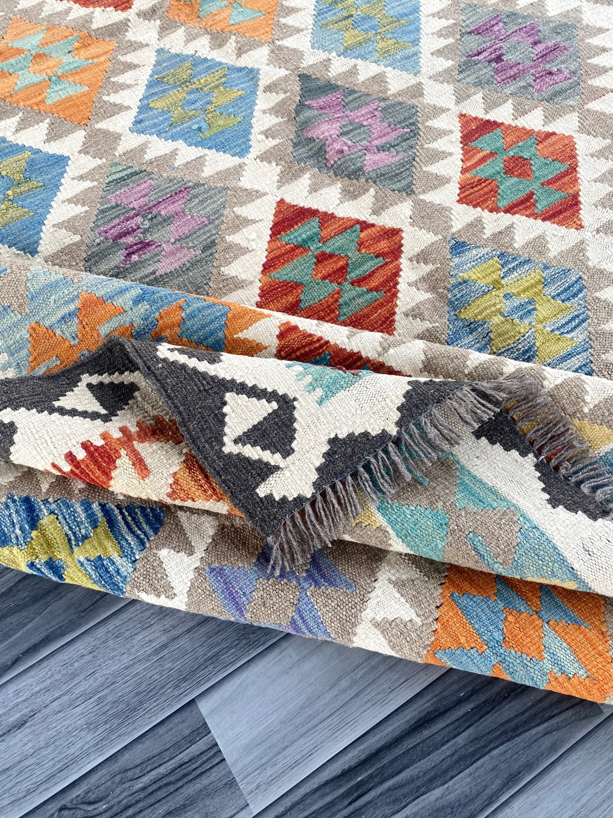 Handmade Afghan Chobi Kilim Rug 282 CM x  201 CM SS # 155