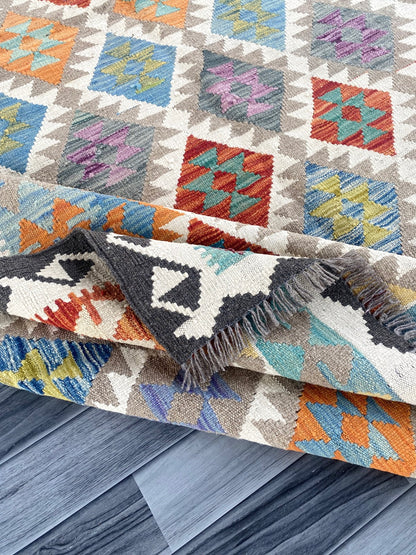 Handmade Afghan Chobi Kilim Rug 282 CM x  201 CM ( SS # 155 )