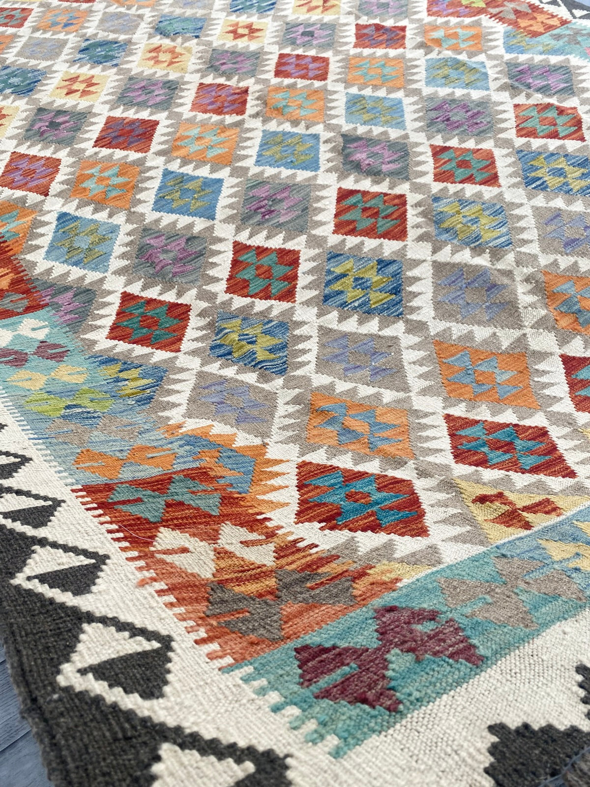 Handmade Afghan Chobi Kilim Rug 282 CM x  201 CM ( SS # 155 )