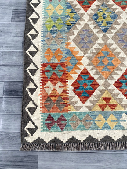 Handmade Afghan Chobi Kilim Rug 282 CM x  201 CM ( SS # 155 )