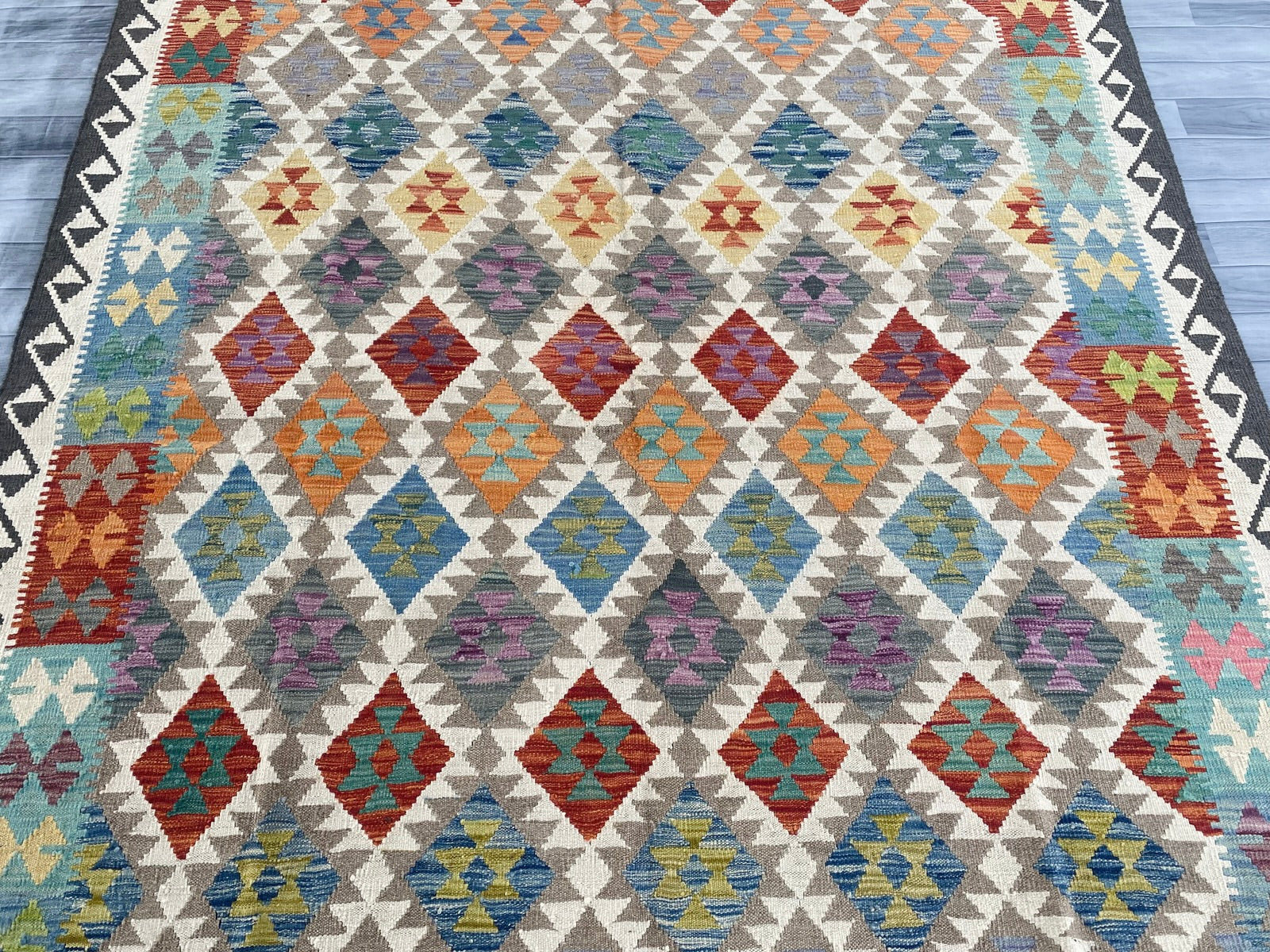 Handmade Afghan Chobi Kilim Rug 282 CM x  201 CM SS # 155