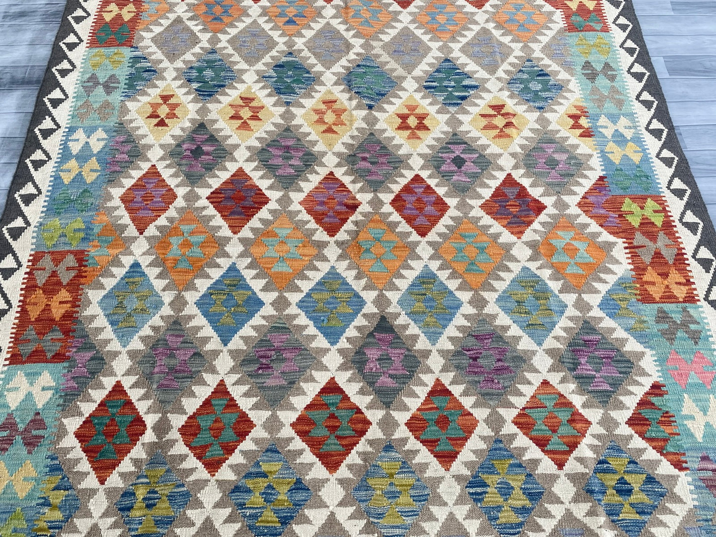 Handmade Afghan Chobi Kilim Rug 282 CM x  201 CM ( SS # 155 )