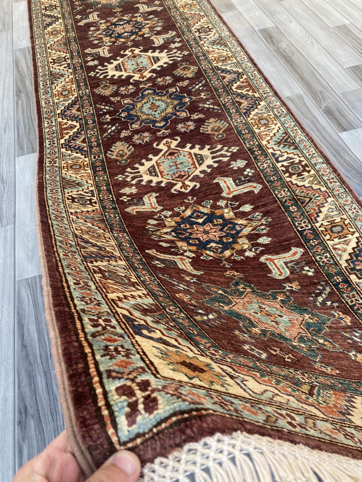 Hand Knotted Chobi Hallway Runner Rug | 263 CM x 85 CM SK# 991