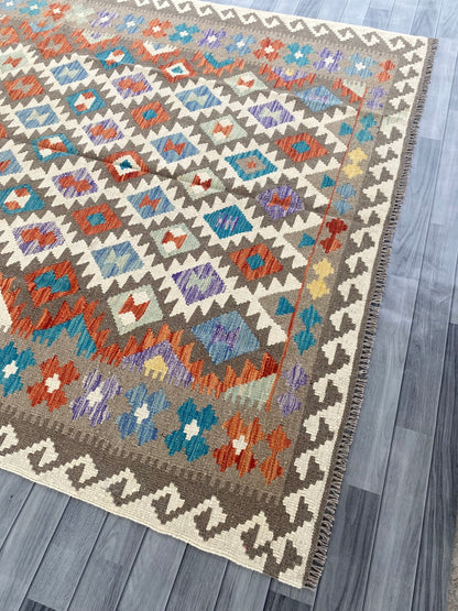 Handmade Afghan Chobi Kilim Rug 306 CM x  204 CM ( SS # 154 )