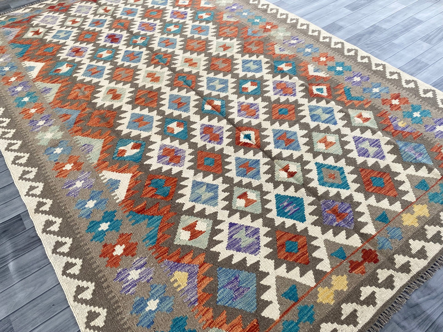 Handmade Afghan Chobi Kilim Rug 306 CM x  204 CM ( SS # 154 )