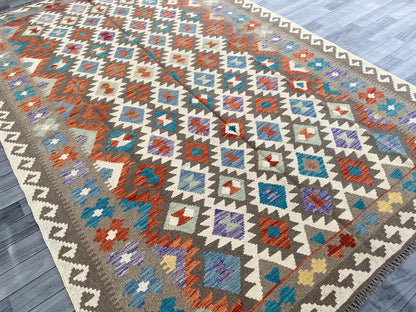 Handmade Afghan Chobi Kilim Rug 306 CM x  204 CM ( SS # 154 )