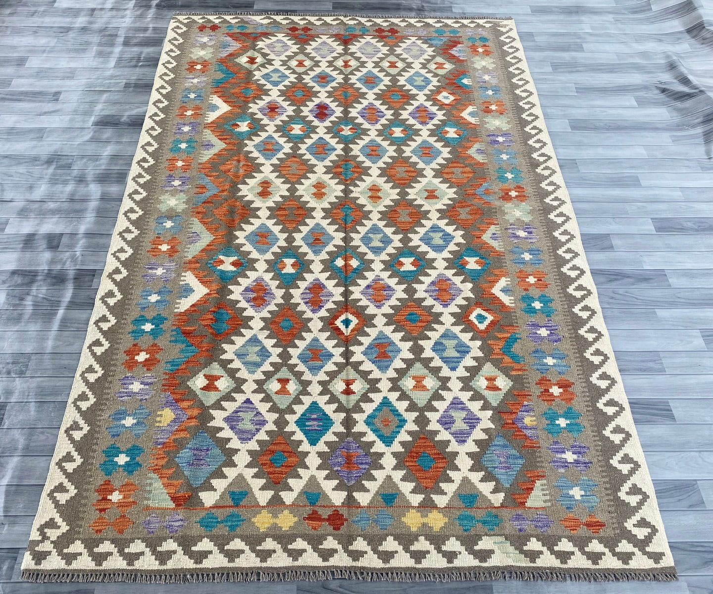 Handmade Afghan Chobi Kilim Rug 306 CM x  204 CM ( SS # 154 )