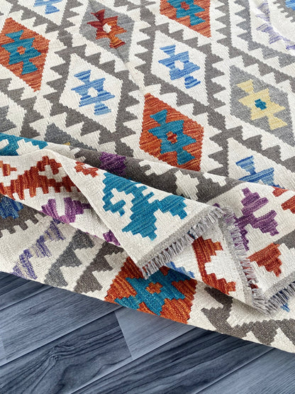 Handmade Afghan Chobi Kilim Rug 293 CM x  197 CM ( SS # 153 )