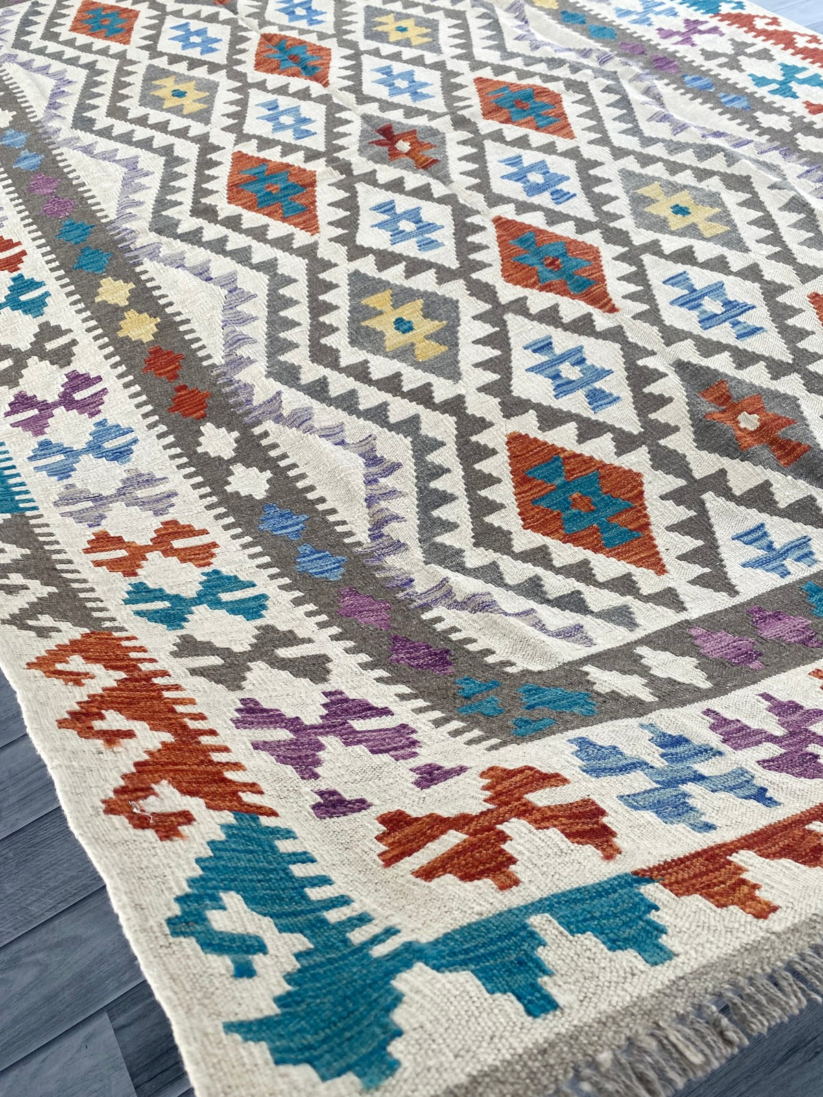 Handmade Afghan Chobi Kilim Rug 293 CM x  197 CM ( SS # 153 )