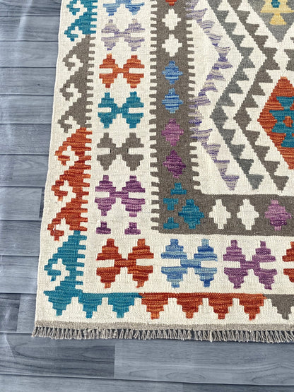 Handmade Afghan Chobi Kilim Rug 293 CM x  197 CM ( SS # 153 )