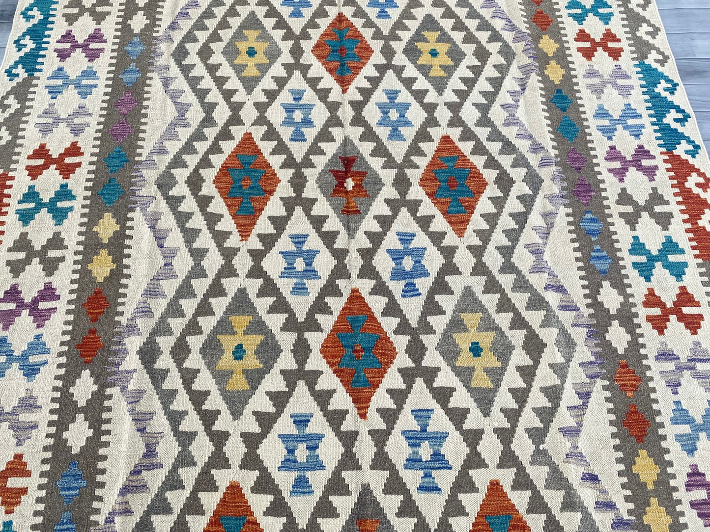 Handmade Afghan Chobi Kilim Rug 293 CM x  197 CM ( SS # 153 )