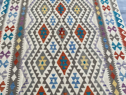 Handmade Afghan Chobi Kilim Rug 293 CM x  197 CM ( SS # 153 )