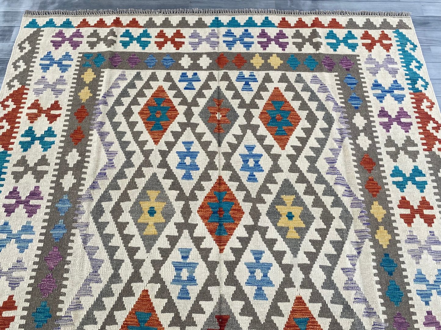 Handmade Afghan Chobi Kilim Rug 293 CM x  197 CM ( SS # 153 )