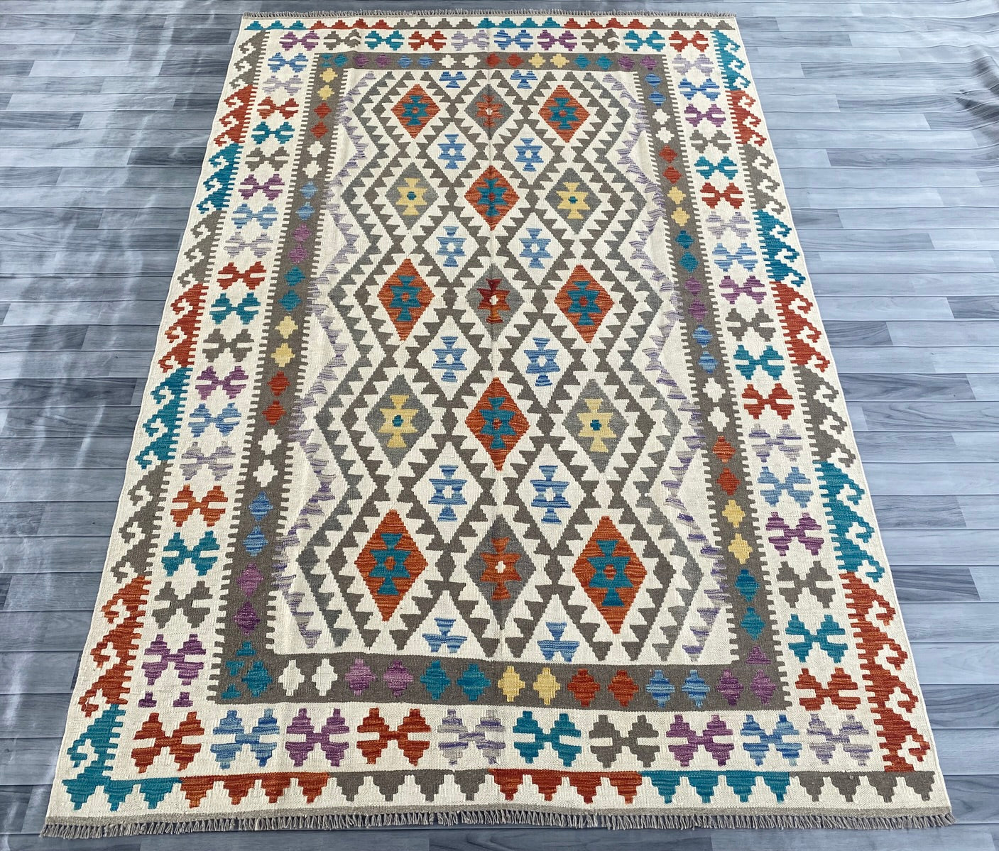 Handmade Afghan Chobi Kilim Rug 293 CM x  197 CM ( SS # 153 )