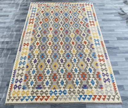 Handmade Afghan Chobi Kilim Rug 296 CM x  200 CM ( SS # 152 )