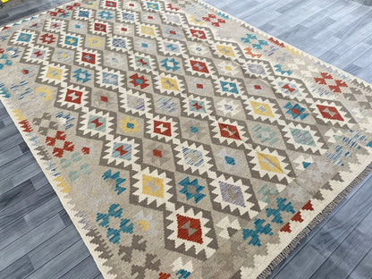 Handmade Afghan Chobi Kilim Rug 296 CM x  200 CM ( SS # 150 )