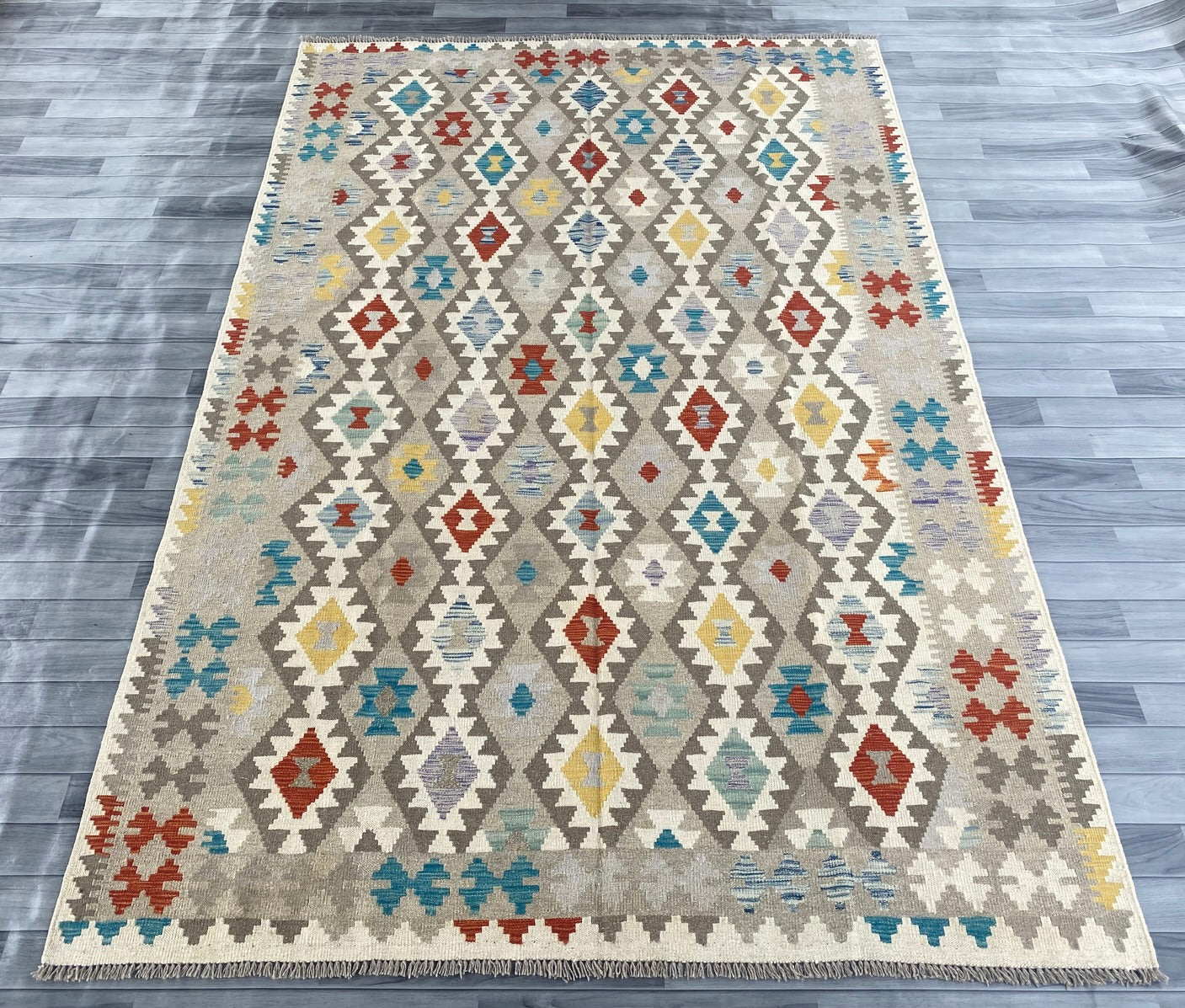 Handmade Afghan Chobi Kilim Rug 296 CM x  200 CM ( SS # 150 )