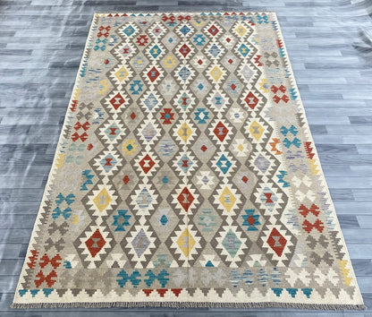 Handmade Afghan Chobi Kilim Rug 296 CM x  200 CM ( SS # 150 )