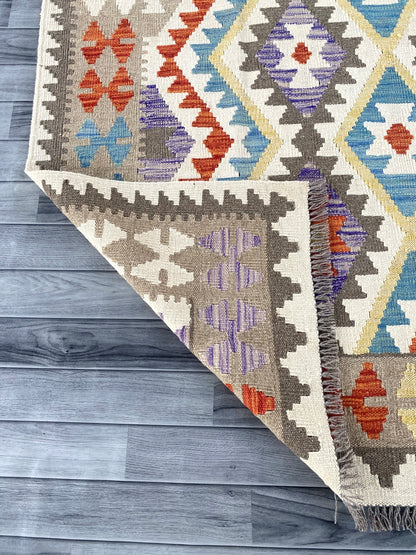 Handmade Afghan Chobi Kilim Rug 289 CM x  198 CM ( SS # 148 )