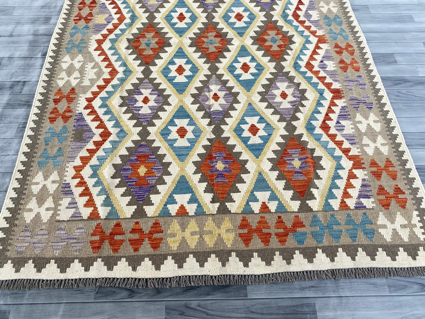 Handmade Afghan Chobi Kilim Rug 289 CM x  198 CM ( SS # 148 )