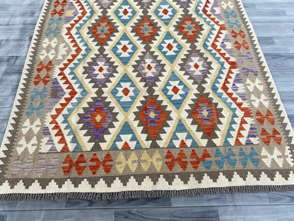 Handmade Afghan Chobi Kilim Rug 289 CM x  198 CM ( SS # 148 )