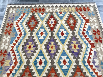 Handmade Afghan Chobi Kilim Rug 289 CM x  198 CM ( SS # 148 )