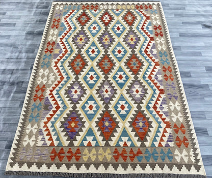 Handmade Afghan Chobi Kilim Rug 289 CM x  198 CM ( SS # 148 )