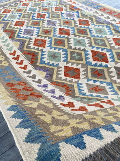 Handmade Afghan Chobi Kilim Rug 285 CM x  198 CM ( SS # 146 )