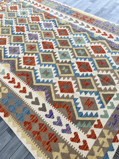 Handmade Afghan Chobi Kilim Rug 285 CM x  198 CM ( SS # 146 )