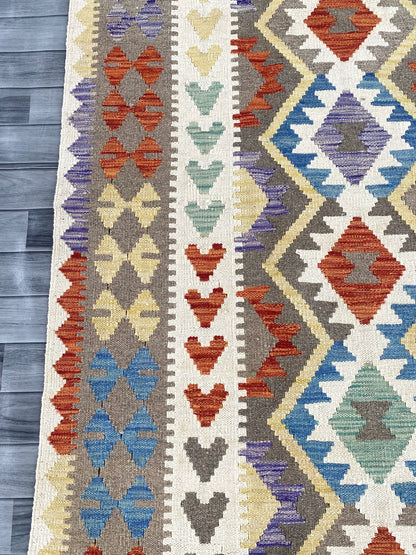 Handmade Afghan Chobi Kilim Rug 285 CM x  198 CM ( SS # 146 )