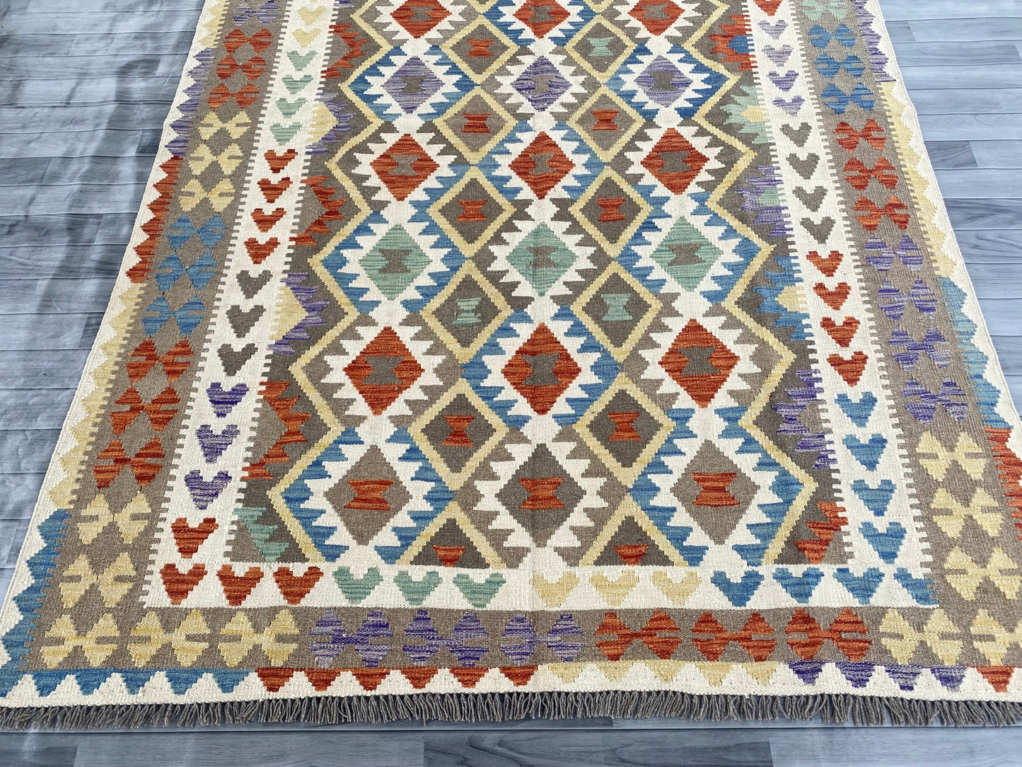 Handmade Afghan Chobi Kilim Rug 285 CM x  198 CM ( SS # 146 )