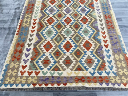 Handmade Afghan Chobi Kilim Rug 285 CM x  198 CM ( SS # 146 )
